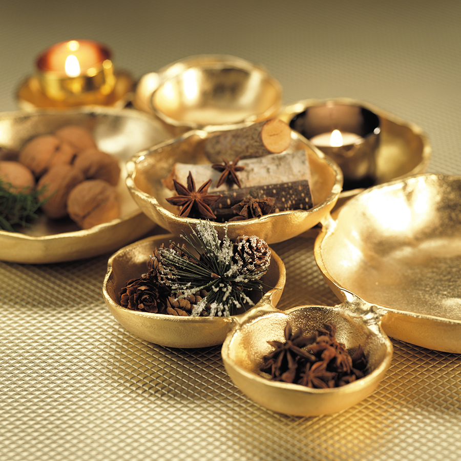 Gold Round Serving Bowl Set - 9-Piece