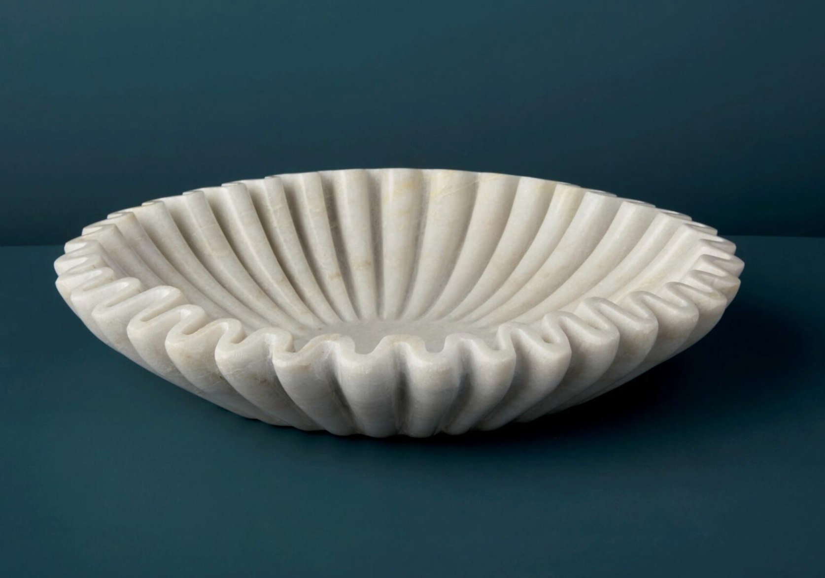 Large Marble Wave Serving Bowl