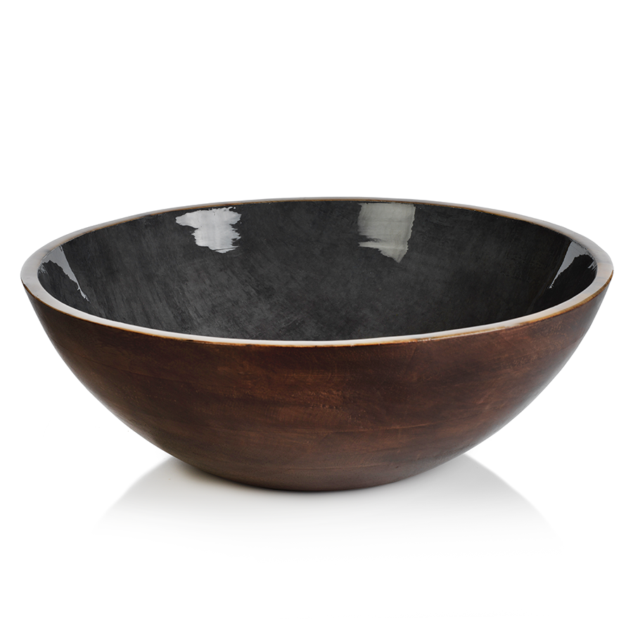 Large Mango Wood Bowl in Sedona Gray - Desert Oasis