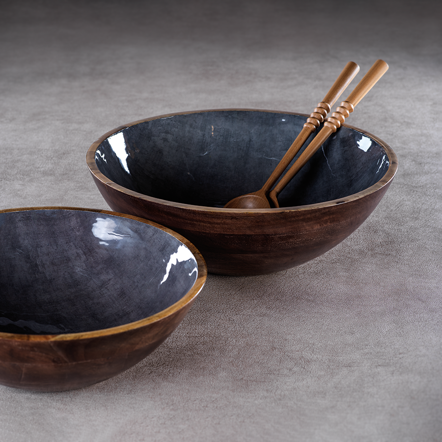 Large Mango Wood Bowl in Sedona Gray - Desert Oasis