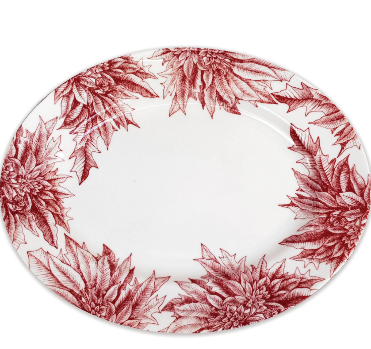 Festive Poinsettia Serving Platter