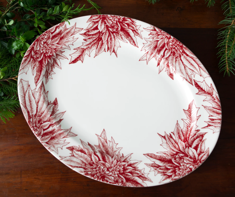 Festive Poinsettia Serving Platter