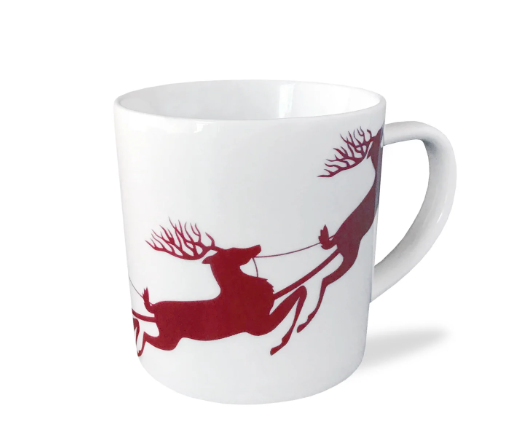 Festive Santa Sleigh Coffee Mugs for Holidays