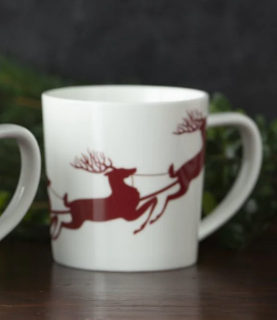 Festive Santa Sleigh Coffee Mugs for Holidays