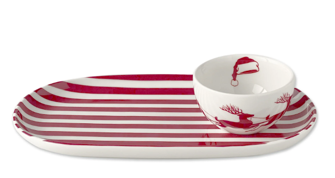 Festive Santa-Themed Snack Tray Set