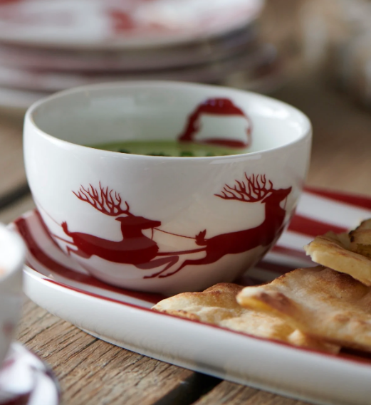 Festive Santa-Themed Snack Tray Set