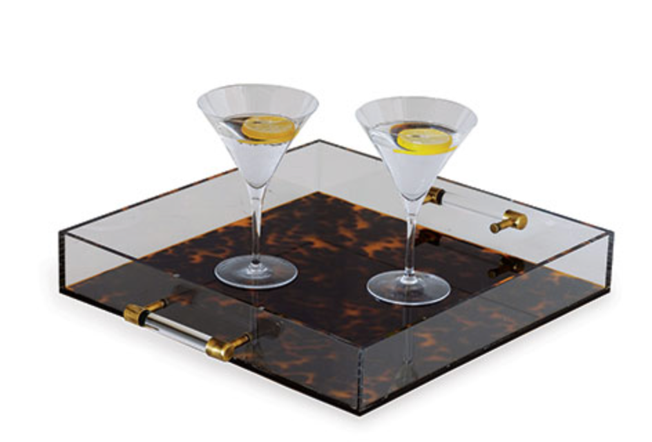Stylish Tortoise Acrylic Serving Tray