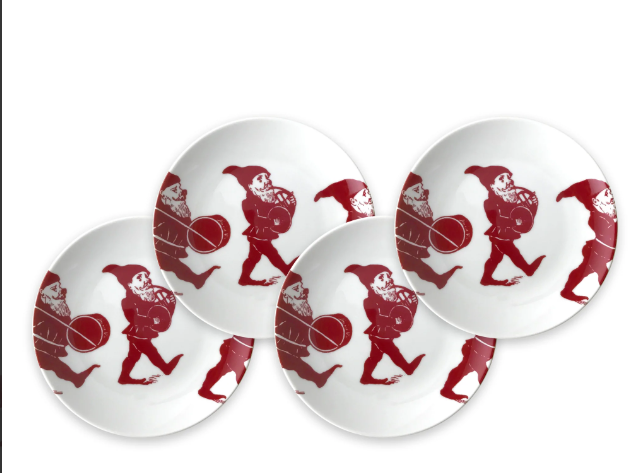 Festive Santa's Elves Canope Plates - Set of 4