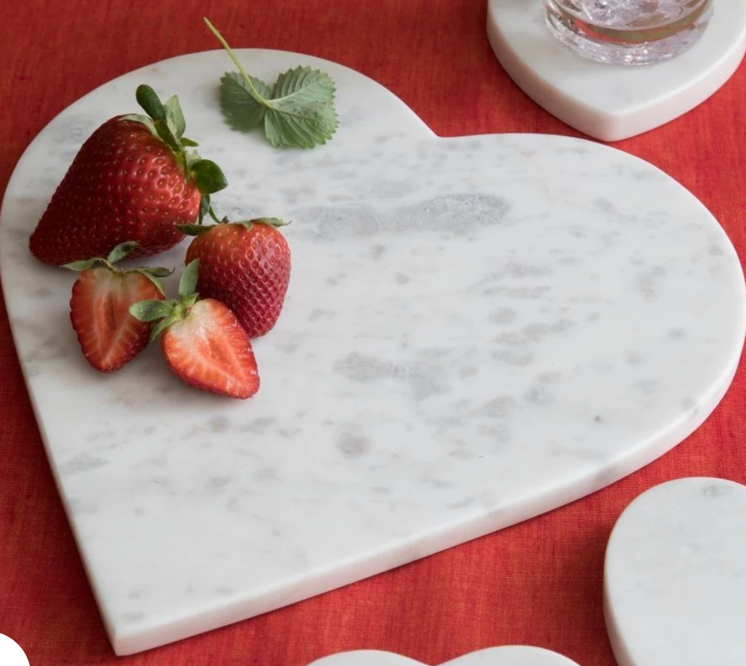 Elegant Marble Heart Cheese Board