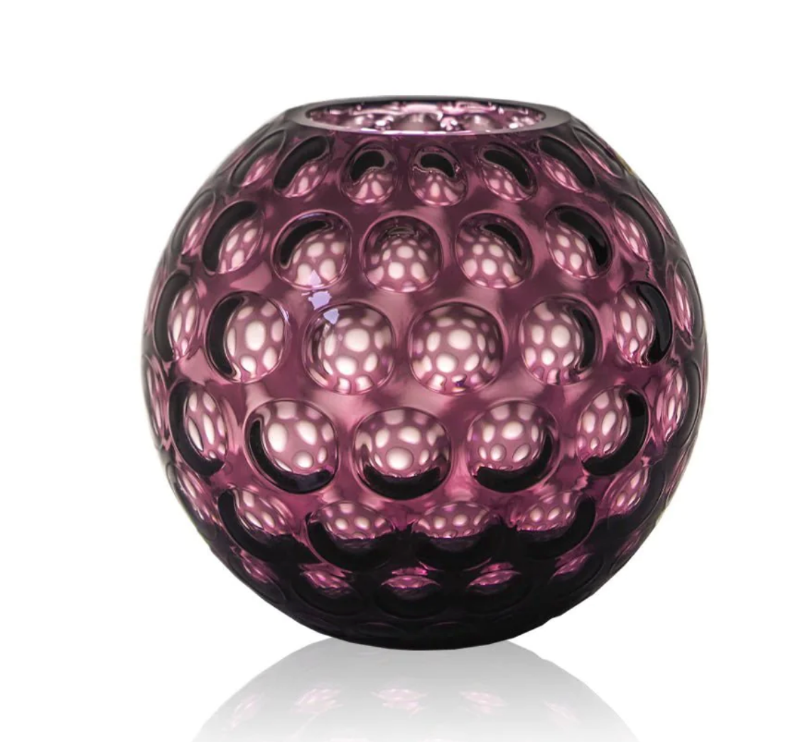 Large Glass Kugel Vase for Home Decor