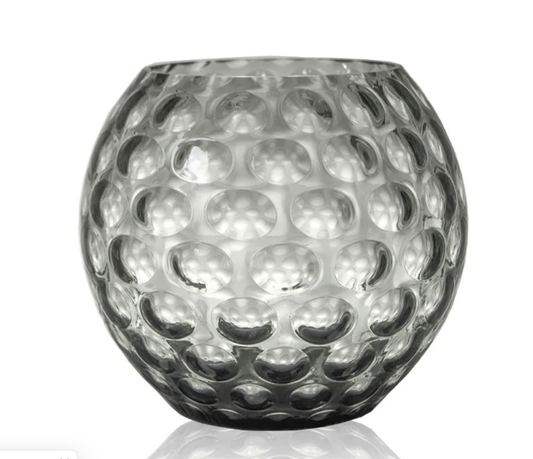 Large Glass Kugel Vase for Home Decor