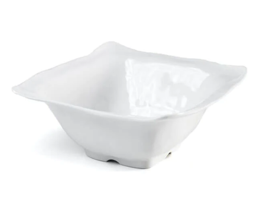 Square Melamine Dip Bowl with Ruffle Edge