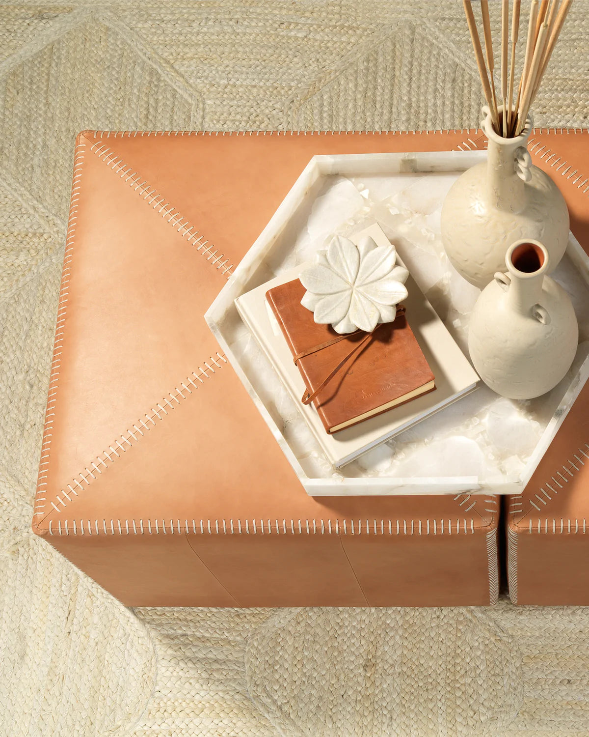 Alabaster Octagon Serving Tray