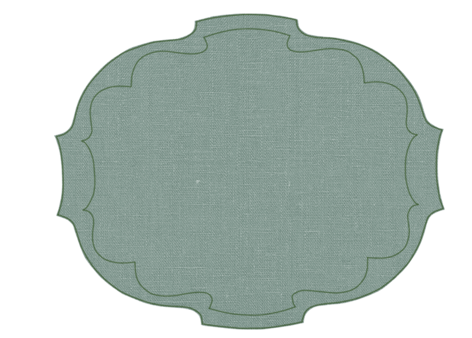 Wipeable Linen Placemat with Contrast Embroidery
