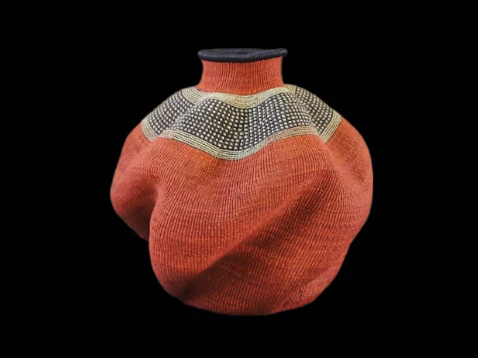 Handwoven Bolga Basket - Natural Gourd Storage