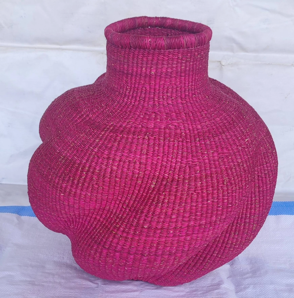 Handwoven Bolga Basket - Natural Gourd Storage