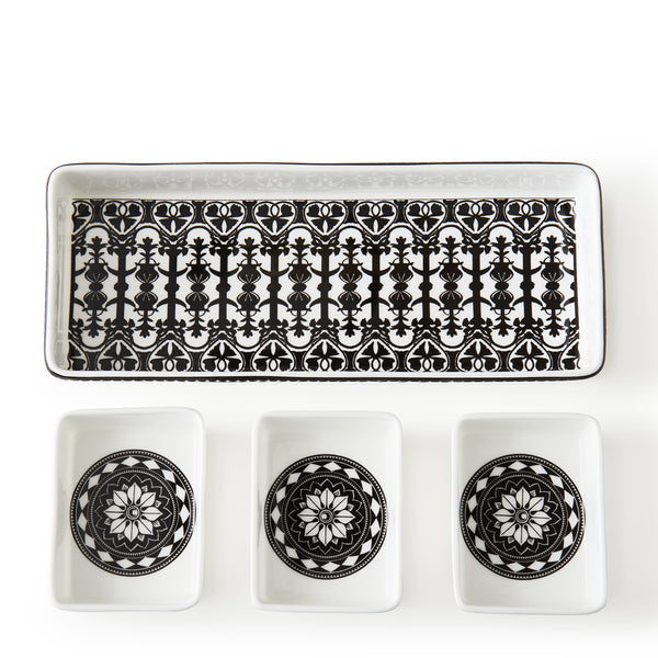 Casablanca Serving Tray Set with Nested Bowls