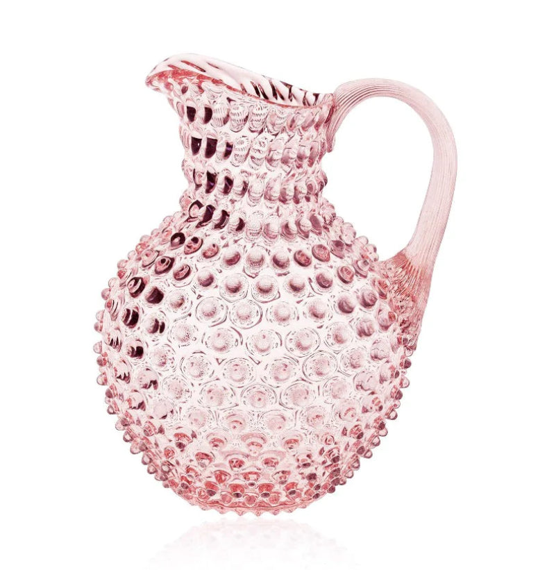 Vintage Glass Hobnail Pitcher for Drinks