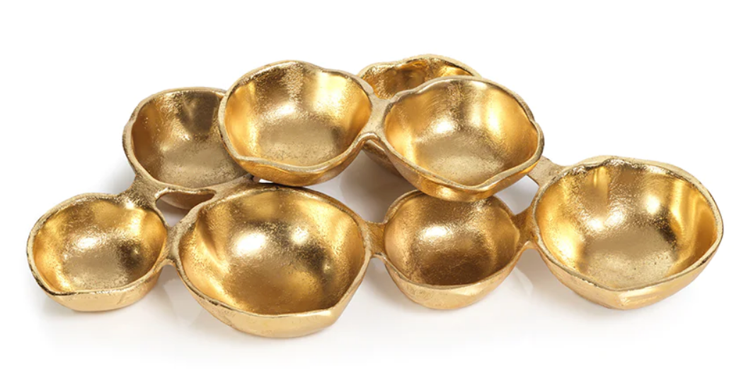 8-Piece Gold Serving Bowl Set for Entertaining
